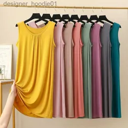 Basic Casual Dresses Casual Dresses Modal Sleeveless Vest Dress Female Summer Thin Model House Wear Skirt Render Beyond The Code A-line L230916