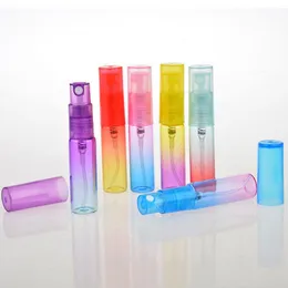 Botellas de spray recargables coloridas 4 ml 8 ml mini gradiente portátil botella de fragancia de perfume de vidrio portátil envases cosméticos vacíos para TPVJ