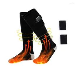 Men's Socks Sports Socks Winter Warm Heated Battery Case Moto Electric Heating Thermal Foot Warmer For Ski Camping Cycling Riding Hiking x0916