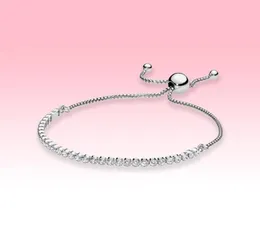 Bracelet de tennis scintillant pour femmes, bijoux de mariage pour Pandroa, bracelets en argent sterling 925 et diamants CZ avec boîte d'origine 5764351