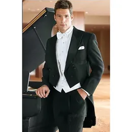Men's Suits Blazers Italian Men Black Coat Tailcoat Wedding for Male Groomsmen Set JacketPantsVest Slim Groom Homme Costume 230915