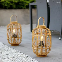 Candle Holders Vintage Rattan Wooden Holder Antique Lantern Rustic Home Decor Outdoor Candelabra Centerpieces Portacandele