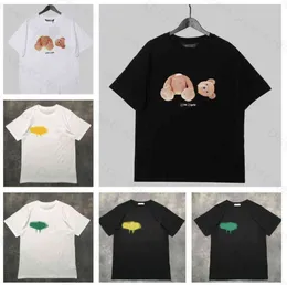 Tasarımcı Moda Giysileri Pa Tees Tshirts Mektup Baskılı Omuz Damla Kısa Kollu T-Shirt Angles Palmes Melekler Erkek Kadınlar Gevşek Fiting Çift Trendi Satılık 555es