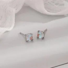 Boucles d'oreilles tendance couleur argent, pierre de lune, petite perle Simple pour femmes et filles, cadeau à la mode, bijoux, livraison directe, vente en gros