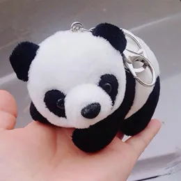 Leksaker tecknad plysch söt panda nyckelchain india uk bulk keyring nyckelhållare bil nyckel kedjor män kvinnor souvenir födelsedagspresent chaveiro22y