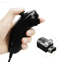 Kontrolery gier Joysticks do Nintendo Wii kontroler gier 5 kolorów Nunchuck ręcznie zakrzywiony sterownik gier Nunchuk dla Wii Gamepad Akcesoria L230916