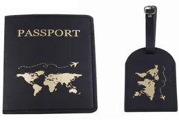 Card Holders PU Leather Passport Cover Luggage Tag Set For Men Women Travel Case Suitcase ID Name Address Holder5179318