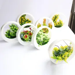 Flores decorativas de plástico artificial bonsai plantas verdes em vaso simulação ciprestes agulhas de pinheiro geometria redonda vaso de flores planta falsa