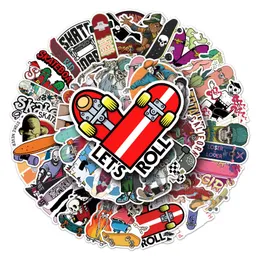 50 pcs cartoon skateboard creative sticker PVC car personality waterproof graffiti diy diary decoration