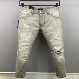 DSQ PHANTOM TURTLE Jeans da uomo Moda classica Jeans da uomo Hip Hop Rock Moto Mens Design casual Jeans strappati Distressed Skinny 255N