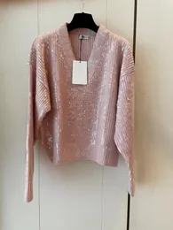 Celi1 nuovo 2023 maglione di design di alta qualità da donna Paillettes maglioni da donna designer moda maglione lavorato a maglia designer donna maglione per il tempo libero allentato regalo di Natale