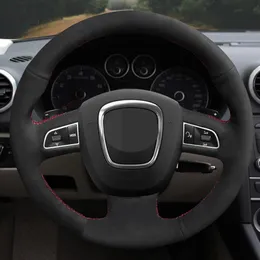 Car Steering Wheel Cover Genuine Leather Suede For Audi A3 8P Sportback A4 B8 Avant A5 8T A6 C6 A8 D3 Q5 8R Q7 4L S3 S4252i