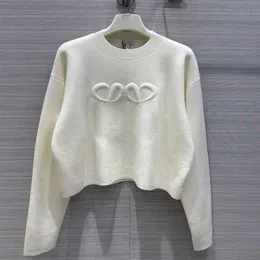 Tasarımcı Jumper Sweaters Kadınlar Örgü Sweater Giysileri Moda Külot Kadın Sonbahar Kış Giyim Bayanlar Beyaz Gevşek Uzun Kollu Zarif Günlük Toplar