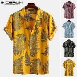 2020 Summer Printed Men Hawaiian Shirt Short Sleeve Holiday Streetwear Lapel Beach Tropical Shirts Casual Camisas HOMBRE INCERUN287O