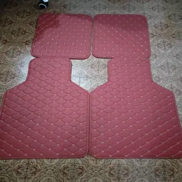 4 peças tapetes de couro PU vermelho vinho universal forro traseiro dianteiro carpet276S