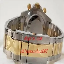 Qualidade de luxo mostrador preto 40 mm sem cosmograph 116503 dois tons ouro aço inoxidável relógio mecânico automático masculino 281j