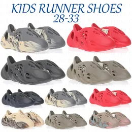 Kids Foam Runner Runners RNR Sandals tofflor Onyx Red Vermillion MX Sand Gray Cream Mineral Blue Clay Mxt Moon Grey Big Boy Youth228C