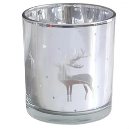 Świece świąteczne szklane uchwyt na Xmas Decor Herbaciarki Jar odpowiedni jako prezent dla dzielnicy rodzicielskiej