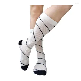 Men's Socks Mens Dress Suit Black Striped See Through White Sexy Formal Male Lingerie Stocking Business Hose