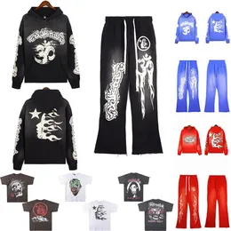 23SS Hellstar Hoodie Erkek ve Kadın Tasarımcı Kapşonlu Sweatshirt Kadın Hellstars Gömlek Amerikan Günlük Hoparlör Pantolon Boyut S-XL334P