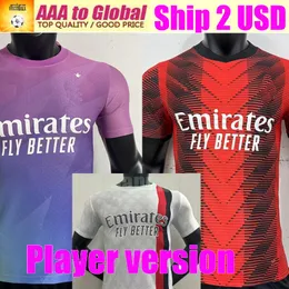 Wersja odtwarzacza 23/24 AC Milans Ibrahimovic Giroud Soccer Jerseys 2023 Pulisic Theo Brahim Tonali Rafa Leao S.Castillejo Kessie Saemaekers Football Shirt