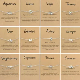 Classic 12 Constellation Bracelet Fashion Adjustable Bling Bling Rhinestone Astrology Zodiac Sign Bracelet For Women Girls Gifts