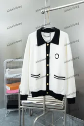 Xinxinbuy Men Designer Tee Tシャツ23SSパリの文字刺繍カーディガン長袖コットン女性ブラックカーキXS-2xl