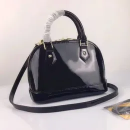 Designer-Tasche Shell Alma BB Handtasche, Luxus-Umhängetasche aus glänzendem Leder, Damen-Geldbörse aus Lackleder, farbenfrohe Damentasche mit klassischem Reißverschluss und Haupttasche von Dicky Messenger Bags