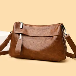 Kadın Moda Pu Deri Çanta Çantaları Kadın Retro Omuz Crossbody Hesger Çantası Lüks Tasarımcı Sac Bayanlar İçin