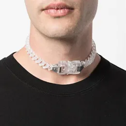 2020 1017 Alyx Studio Logo PVC Transparen Chain Halsband Armband Bälten Män kvinnor Hip Hop Outdoor Street Accessories Festival Gift209r