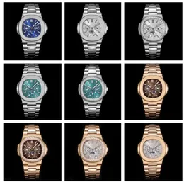PP TW FACTORY 5740/1G-001 MONTRE NAUTILUS Diamonds Bezel Watches Multi-Function 40mm Cal.240 Automatisk mekanisk rörelse Stålfodral Män klockor Armbandsur