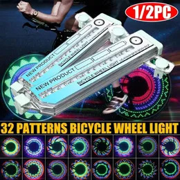 Luci per bici 32 modelli LED Luce per ruota per bicicletta Pneumatico colorato Pneumatico per raggio Accessori per segnale Attrezzatura di sicurezza per ciclismo all'aperto296P