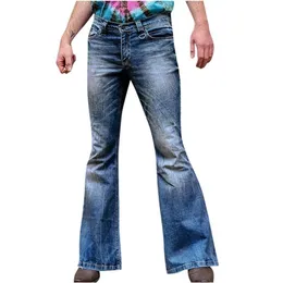 Jeans masculinos homens grandes flared bootcut perna calças soltas designer clássico denim bell bottom para homens hosen herren279i