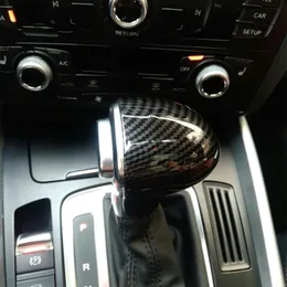 Car Styling Console Gearshift Handle Head Frame Cover Carbon Fiber Sticker For Audi A4 B8 B9 A5 A6 A7 Q7 Q5 Interior Accessories279S