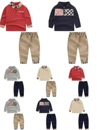 baby clothe set brown shirts and pants designer child fashion clothing sets coton material infant boys clothes 90-140 cm