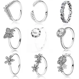 Anelli classici di colore argento con fiore perla farfalla riso orecchio cristallo anello per festa nuziale per gioielli da donna Q0603273x