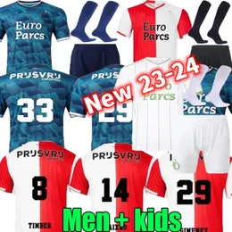 23 24 Feyenoord Soccer Jerseys Kokcu Gimenez Danilo 2023 2024 Home Away Third Trauner Men Shirts Kids Kits Hartman Gimenez Paixao Taabouni Timber Red