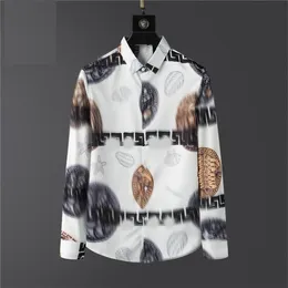 2022 Designer Luxus Herren Kleid Casual Print Shirts für Männer Langarm Baumwolle Paris Slim Fit Damen Shirt # L254V264M