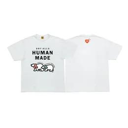 Японский модный бренд, мужские дизайнерские футболки, сделанные человеком, свободная футболка с короткими рукавами и серой, хлопок, белый медведь, утка, милая футболка с буквенным принтом животных c2