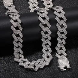 Iced Out Miami Cuban Link Chain Herren-Roségoldketten, dicke Moissanit-Kette, Halskette, Armband, Mode, Hip-Hop-Schmuck298l