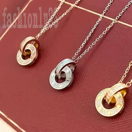 Pendant Diamond Love Halsband Skruvdesigner Halsband smyckesdesigners för kvinnor lång kedja smycken gåvor dubbla bågar charms l236f