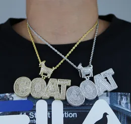 Il pendente con lettera CAPRA con diamante cubico ghiacciato hip-hop può adattarsi a una collana da uomo con catena cubana da 12 mm