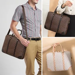 حقائب مجصح حقيبة أعمال جلدية مطبوعة من Menwomen Messenger Wheel Bag 1416 بوصة كمبيوتر محمول كتف كروسودي حقيبة يد 230113