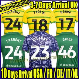 23 24 Norwich Pukki Soccer Jerseys City 2023 2024 Humill Rashica McLean Dowell Buendia Tzolis Sargent Home Yellow Green Kit Football Shird 666