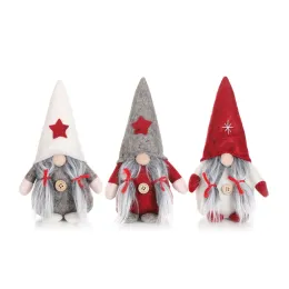 Christmas Ornaments Santa Gnome Plush Handmade Scandinavian Tomte Swedish Elf Dwarf Nordic Figurine Toy Xmas Decorations
