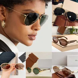 Designer Women Arc de Triomphe Metal Sunglasses 40235 Owalne modne okulary przeciwsłoneczne metalowe okulary przeciwsłoneczne zielone soczewki dla kobiet okulary balowe 40194 4254