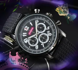 Crime Premium MENS Pełny funkcjonalny zegarek Japonia Kwarc Ruch Mężczyzna Zegar czasu Watch Three Ochu