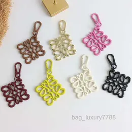 Unique design geometric hollowing keychain delicate multi-color bag charm pendant