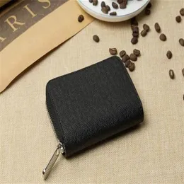 Purses Mens Wallet Short Card Holders Paris Plaid Style Male Man single zipper Purse Canvas Multiple With Box304L