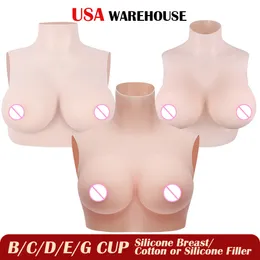 Breast Form KOOMIHO 2TH GEN Fake Silicone Breast Forms Half Body Huge Boobs B/C/D/E/G Cup Transgender Drag Queen Shemale Crossdress for Men 230915